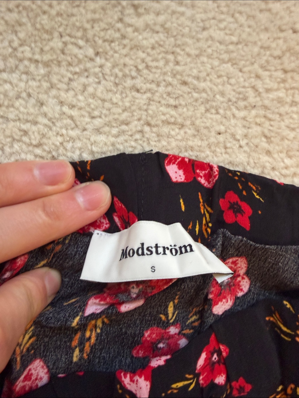 Black Floral Maxi Skirt With Pink Bloom — image 2 of 2